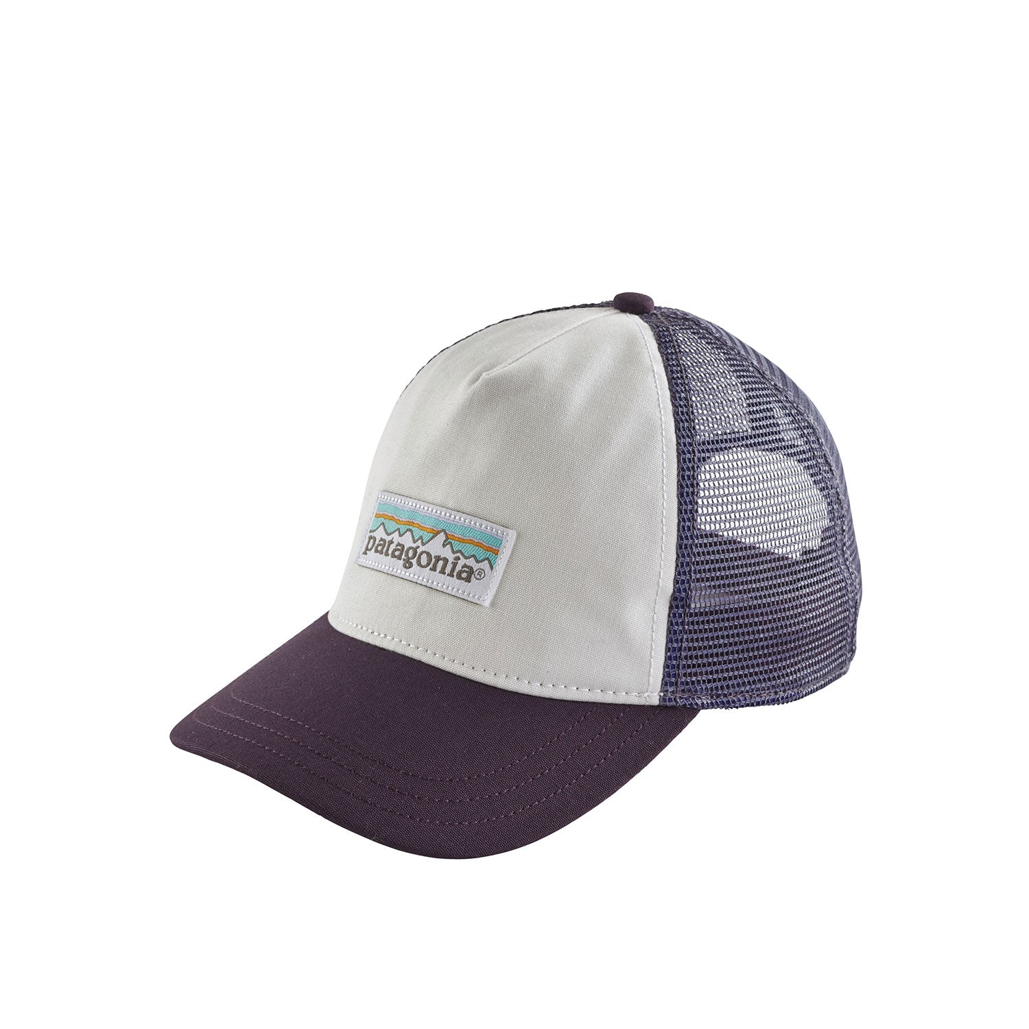 Patagonia W's Pastel P-6 Label Layback Trucker Hat - white with purple — available at Norwood