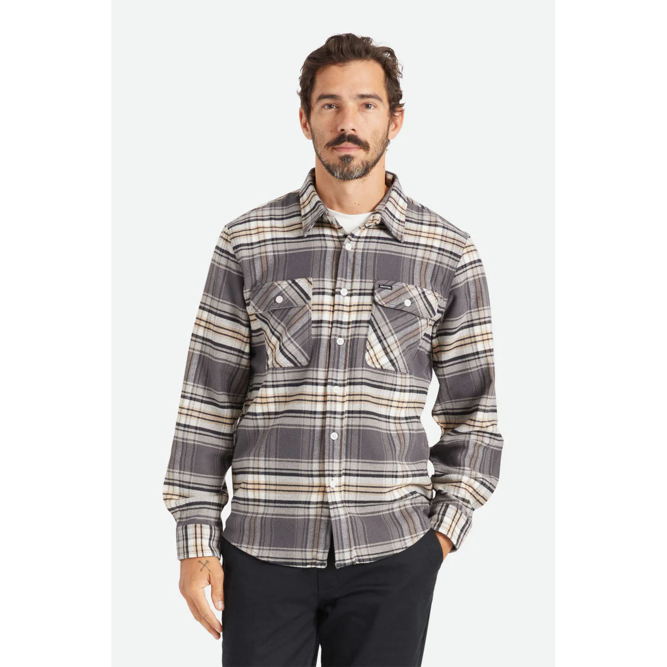 Brixton Bowery Stretch L/S X Flannel — available at Norwood