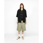 Stussy Flat Bottom Crinkled Shirt, black — available at Norwood