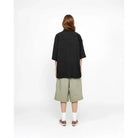 Stussy Flat Bottom Crinkled Shirt, black — available at Norwood