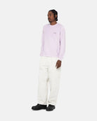 Stussy Lazy Long Sleeved Tee, lilac — available at Norwood