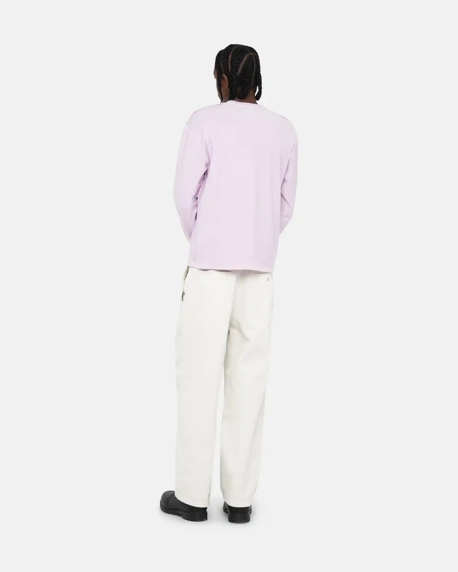 Stussy Lazy Long Sleeved Tee, lilac — available at Norwood