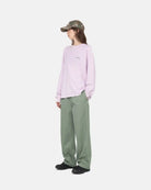 Stussy Lazy Long Sleeved Tee, lilac — available at Norwood