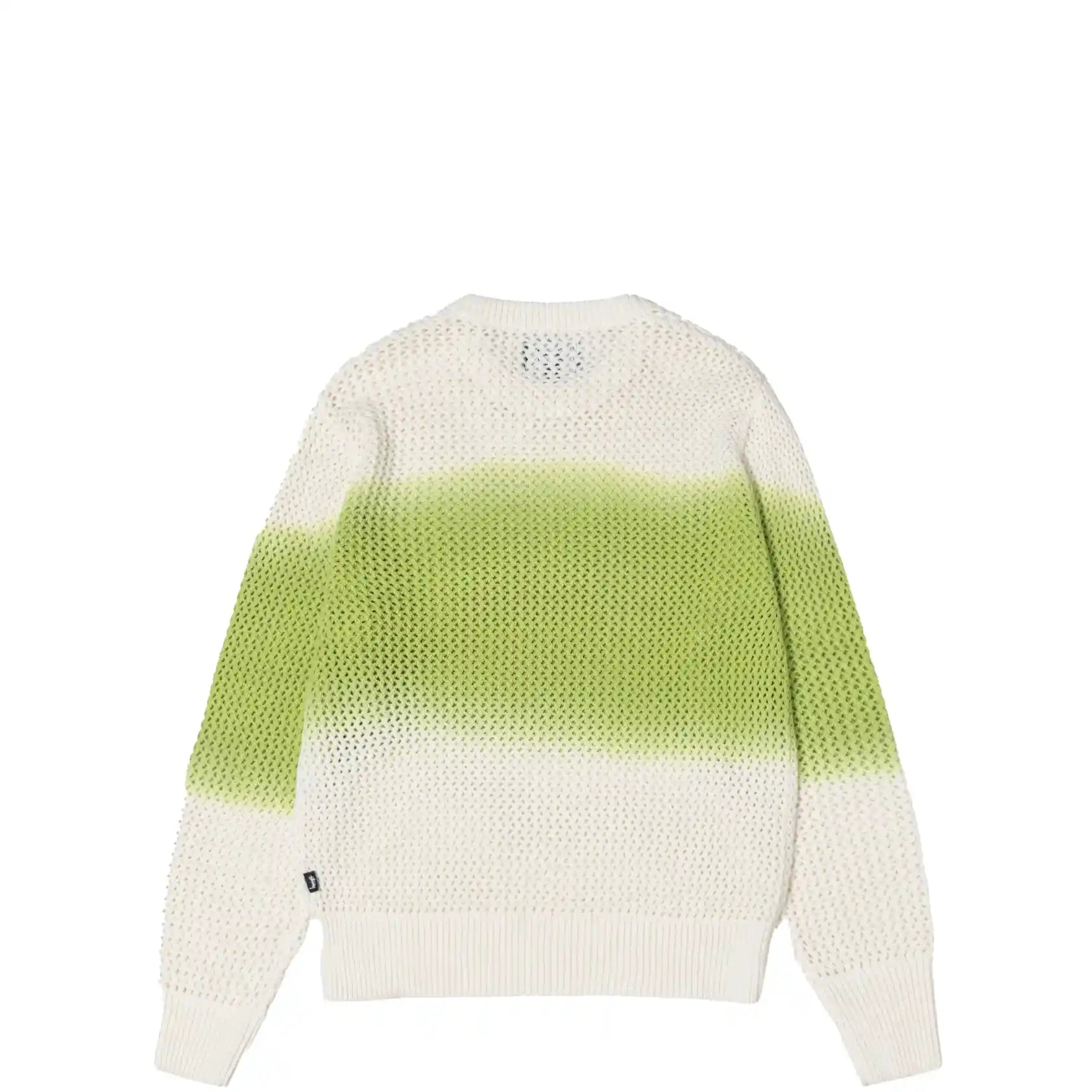Stussy Pigment Dyed Loose Gauge Sweater, bright green — available at Norwood