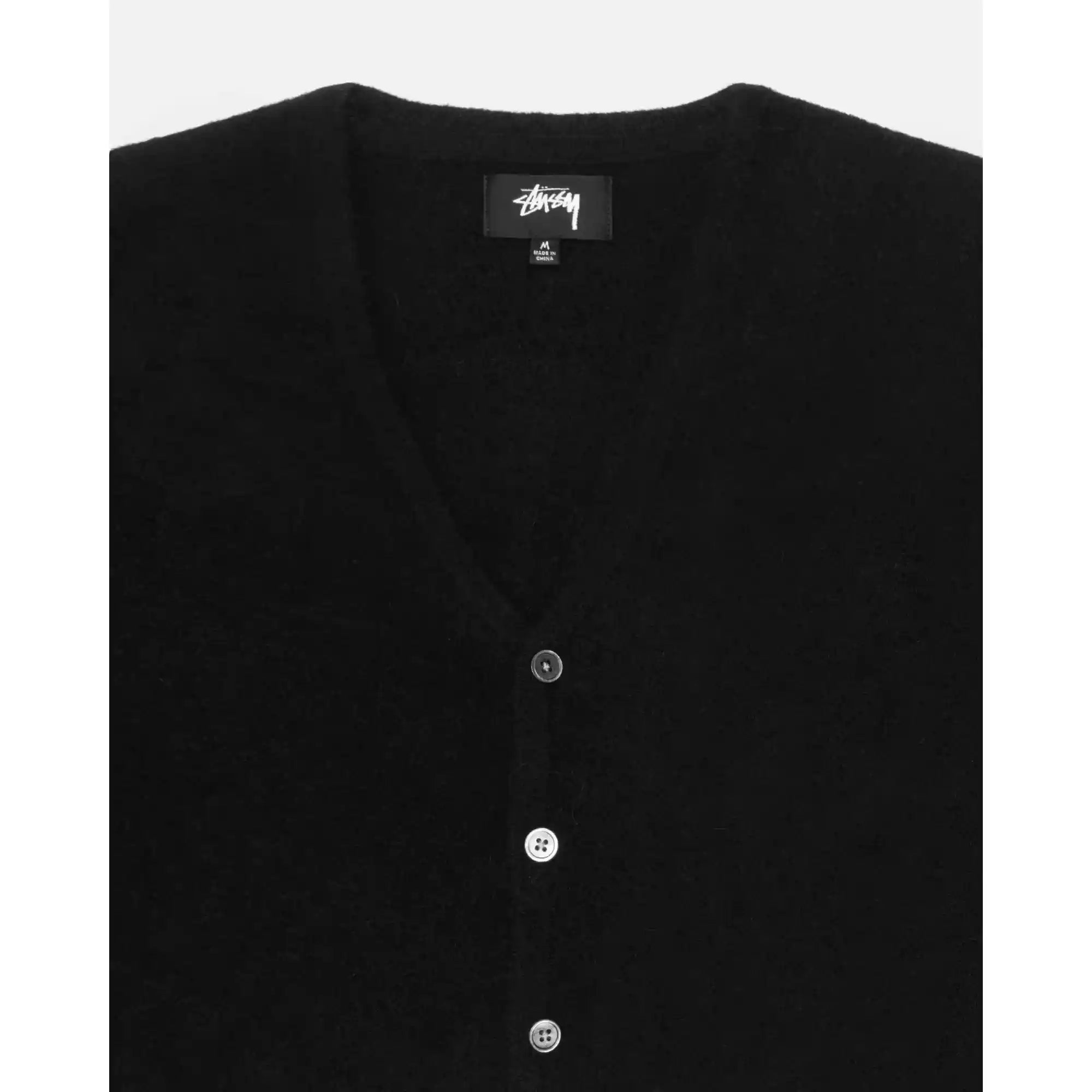 Stussy Brushed Cardigan, black — available at Norwood