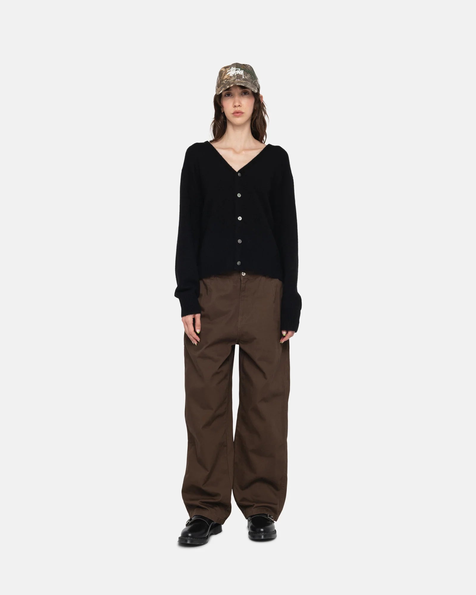 Stussy Brushed Cardigan, black — available at Norwood