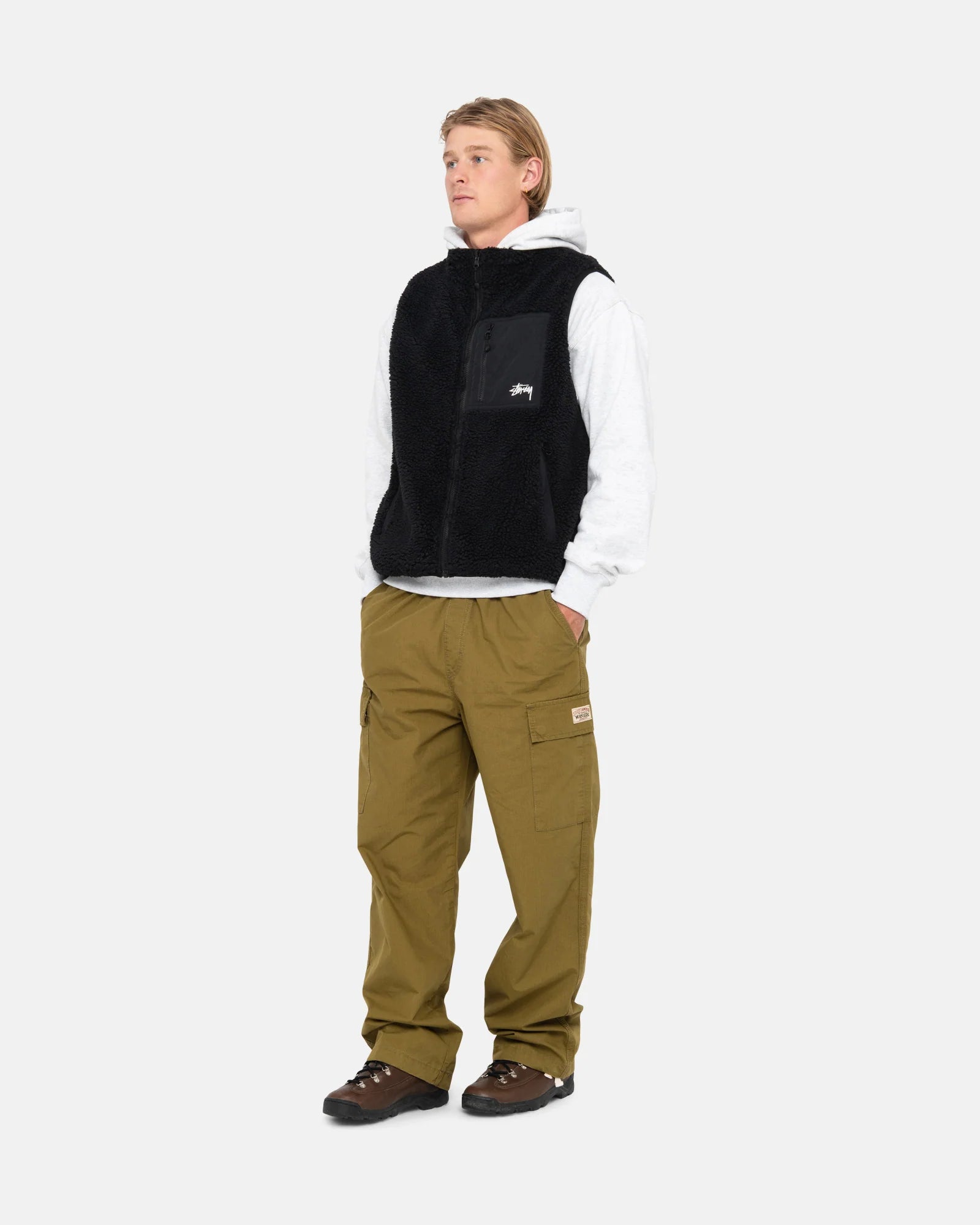 Stussy Sherpa Reversible Vest, black – Norwood