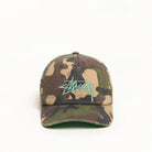 Stussy Big Stock Mid Depth Cap, woodland camo — available at Norwood