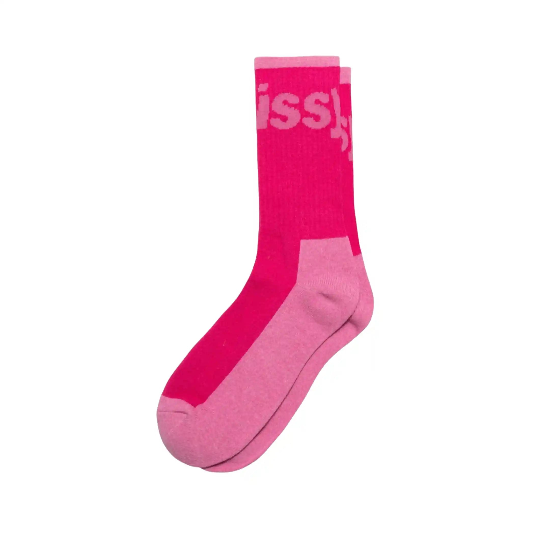 Stussy Logo Jacquard Trail Socks, pink
