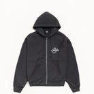 Stussy Surf Size Garment Dyed Zip Hood, faded black — available at Norwood