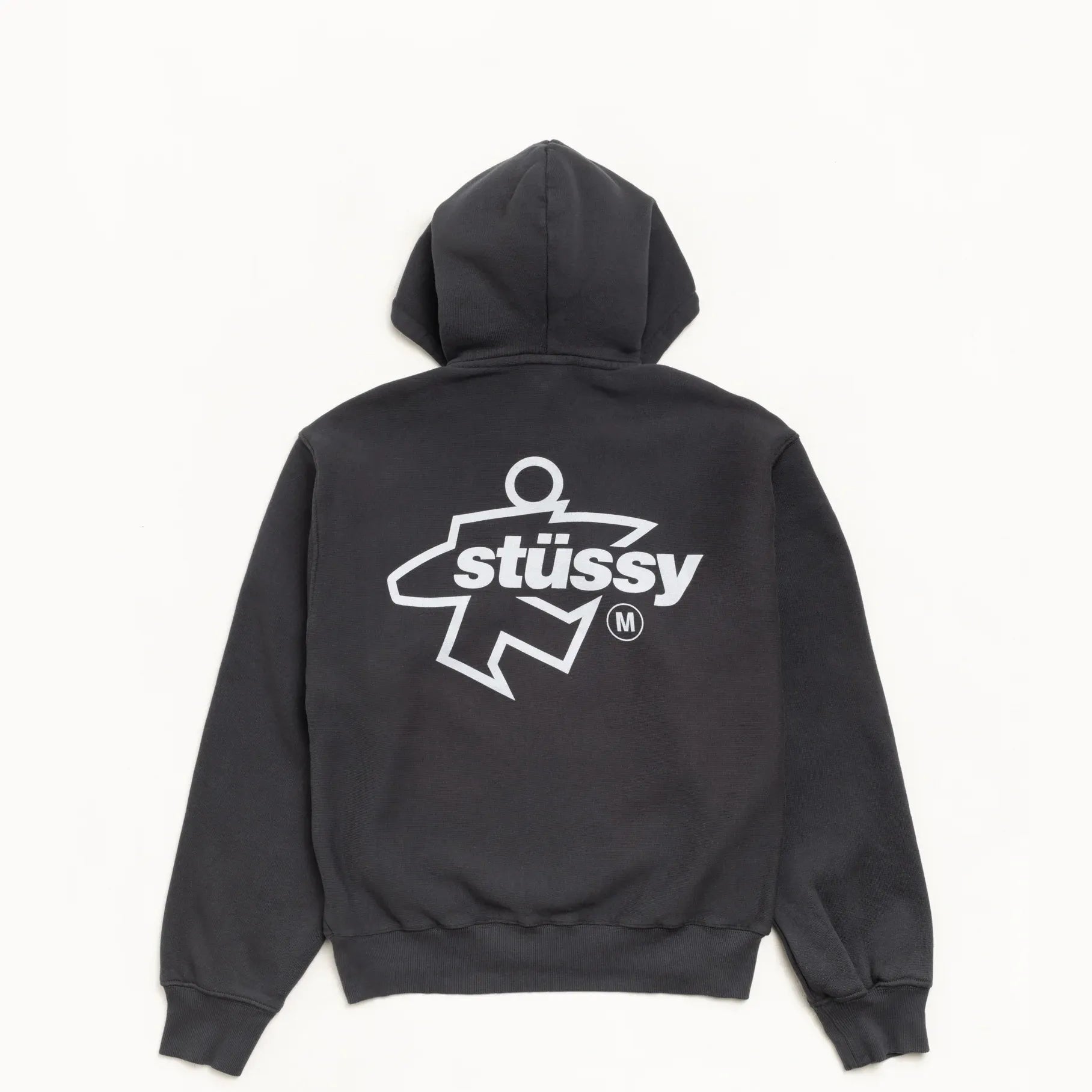 Stussy Surf Size Garment Dyed Zip Hood, faded black — available at Norwood