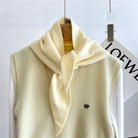 Pure Color Wool Blend Knit Triangle Scarf, cream — available at Norwood