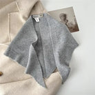 Solid Color Wool Knit Triangle Scarf, heather grey — available at Norwood