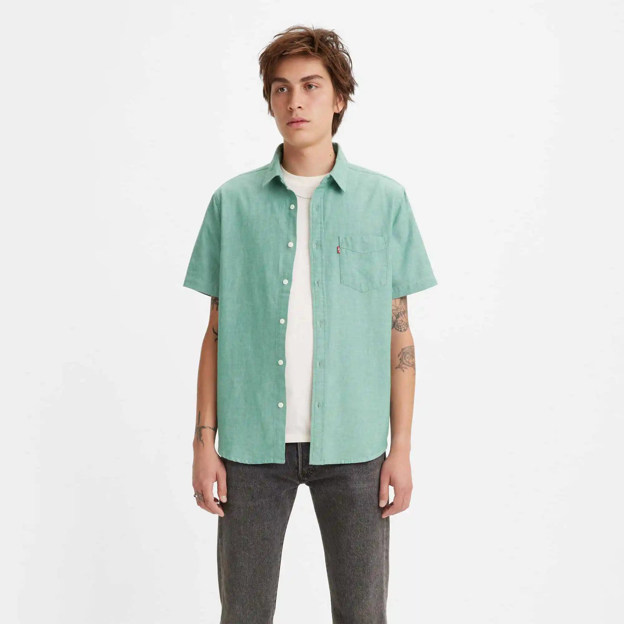 Levi s Classic 1 Pocket Standard Shirt evergreen 86627 0130 evergreen L
