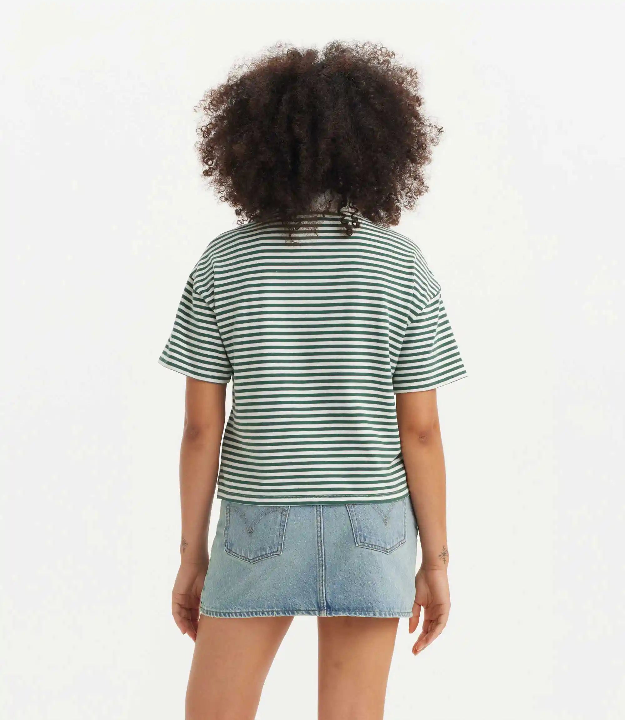 Levi's Womens Coco Short Sleeve Rugby Shirt, nova stripe bistro green — available at Norwood