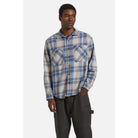 Brixton Vintage Wash Flannel, blue/soft blue/orange — available at Norwood