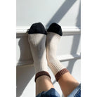 Le Bon Shoppe Womens Color Block Girlfriend Socks, black coffee — available at Norwood