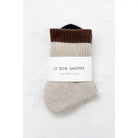 Le Bon Shoppe Womens Color Block Girlfriend Socks, black coffee — available at Norwood