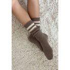 Le Bon Shoppe Cottage Varsity Socks, flax varsity — available at Norwood