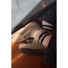 Le Bon Shoppe Cottage Varsity Socks, oatmeal varsity — available at Norwood