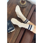 Le Bon Shoppe Cottage Varsity Socks, oatmeal varsity — available at Norwood