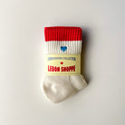 Le Bon Shoppe Embroidered Color Block Girlfriend Socks, blue red + heart — available at Norwood