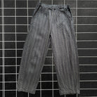 CUB Brett Barrel Pant, black & cream striped denim