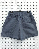 CUB Alia Shorts, navy pin check — available at Norwood