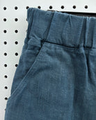 CUB Alia Shorts, marine blue linen — available at Norwood