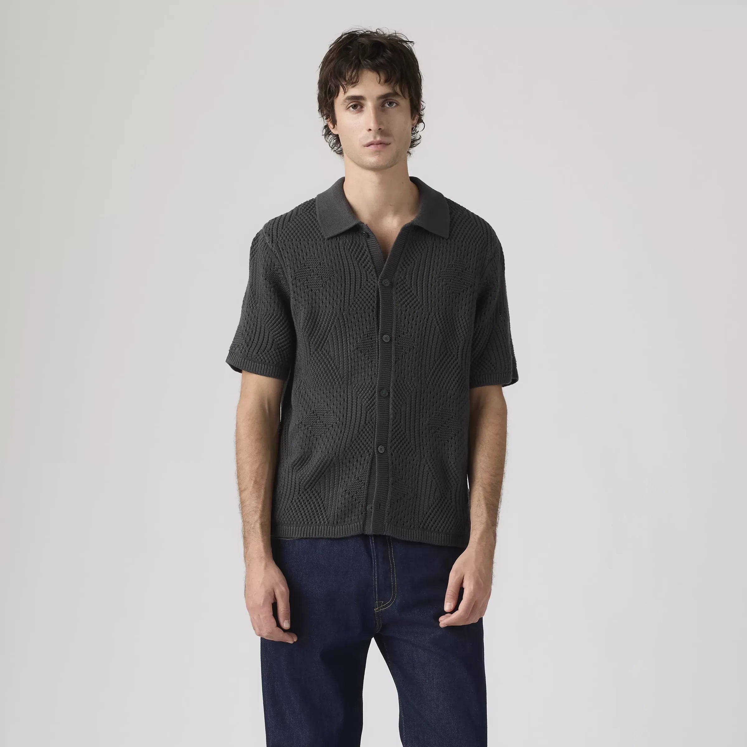 Levi's Sweater Camp Shirt, dark phantom — available at Norwood