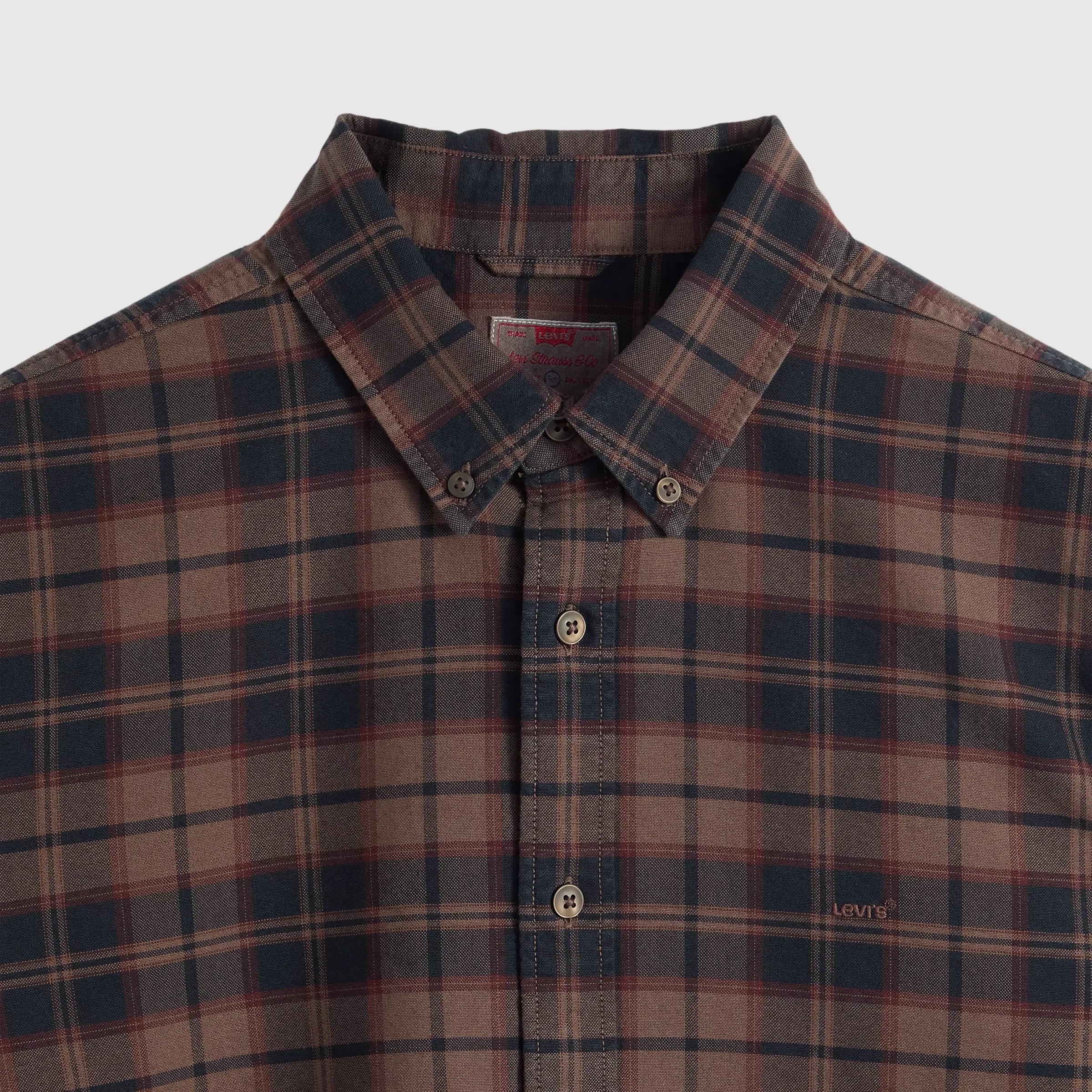 Levi's Authentic Button Down, chocolate garment dye — available at Norwood