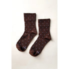 Le Bon Shoppe Polka Dot Sneaker Socks, cacao/blue — available at Norwood