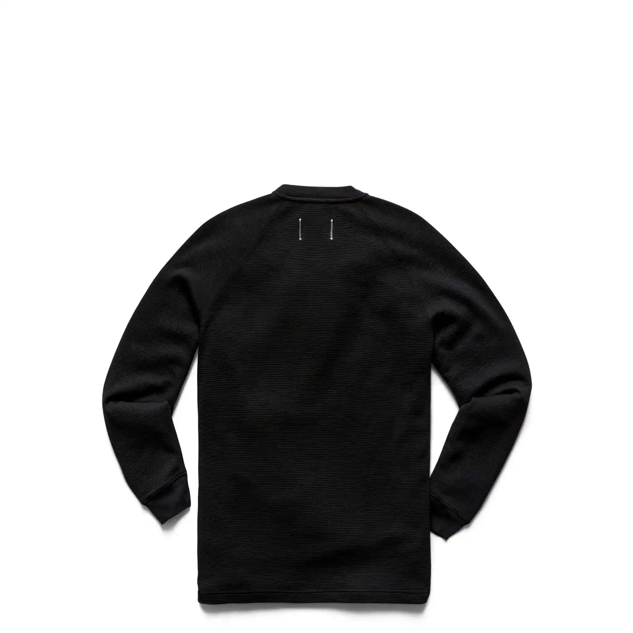 Reigning Champ Flatback Waffle Long Sleeve, black — available at Norwood