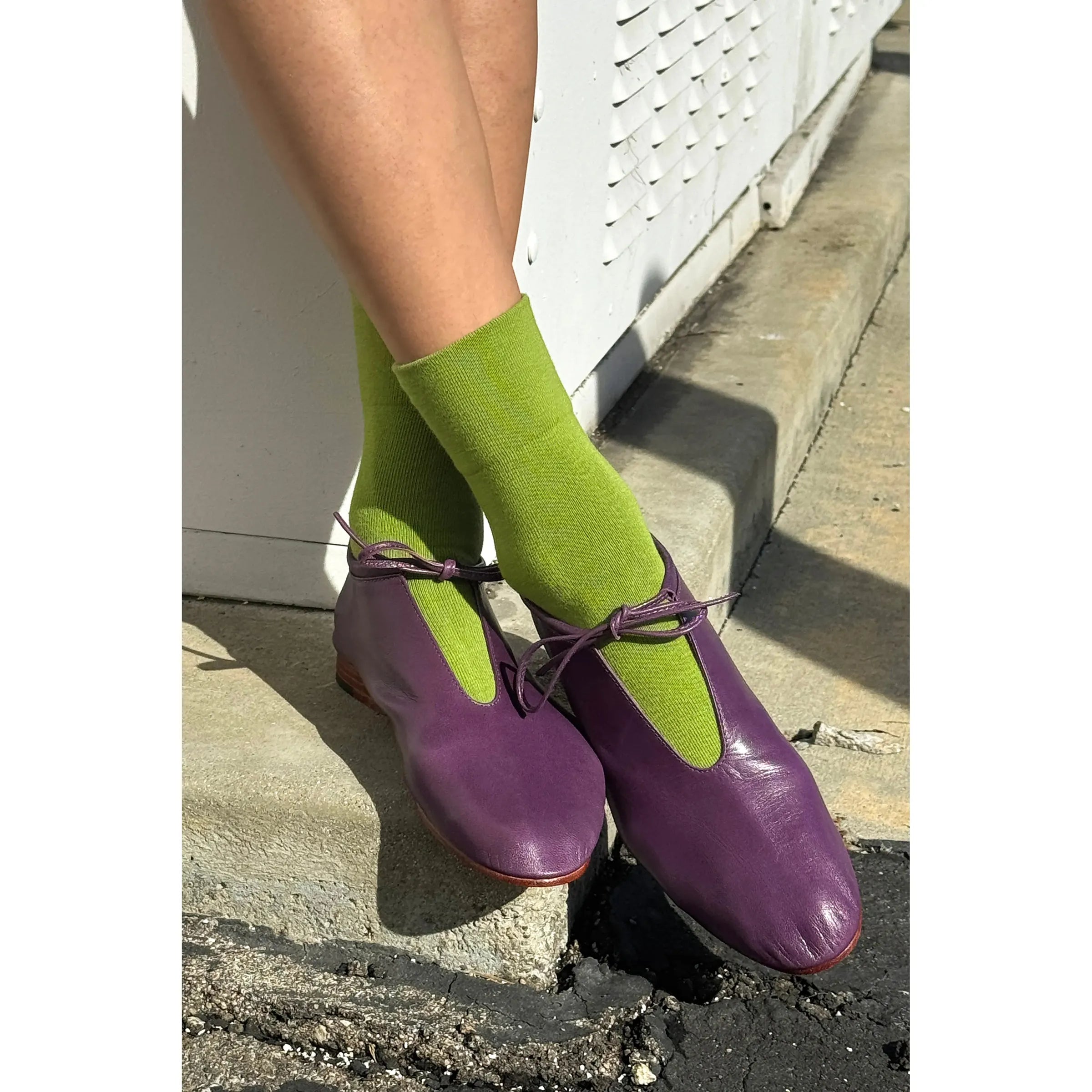 Le Bon Shoppe Sneaker Socks, matcha — available at Norwood