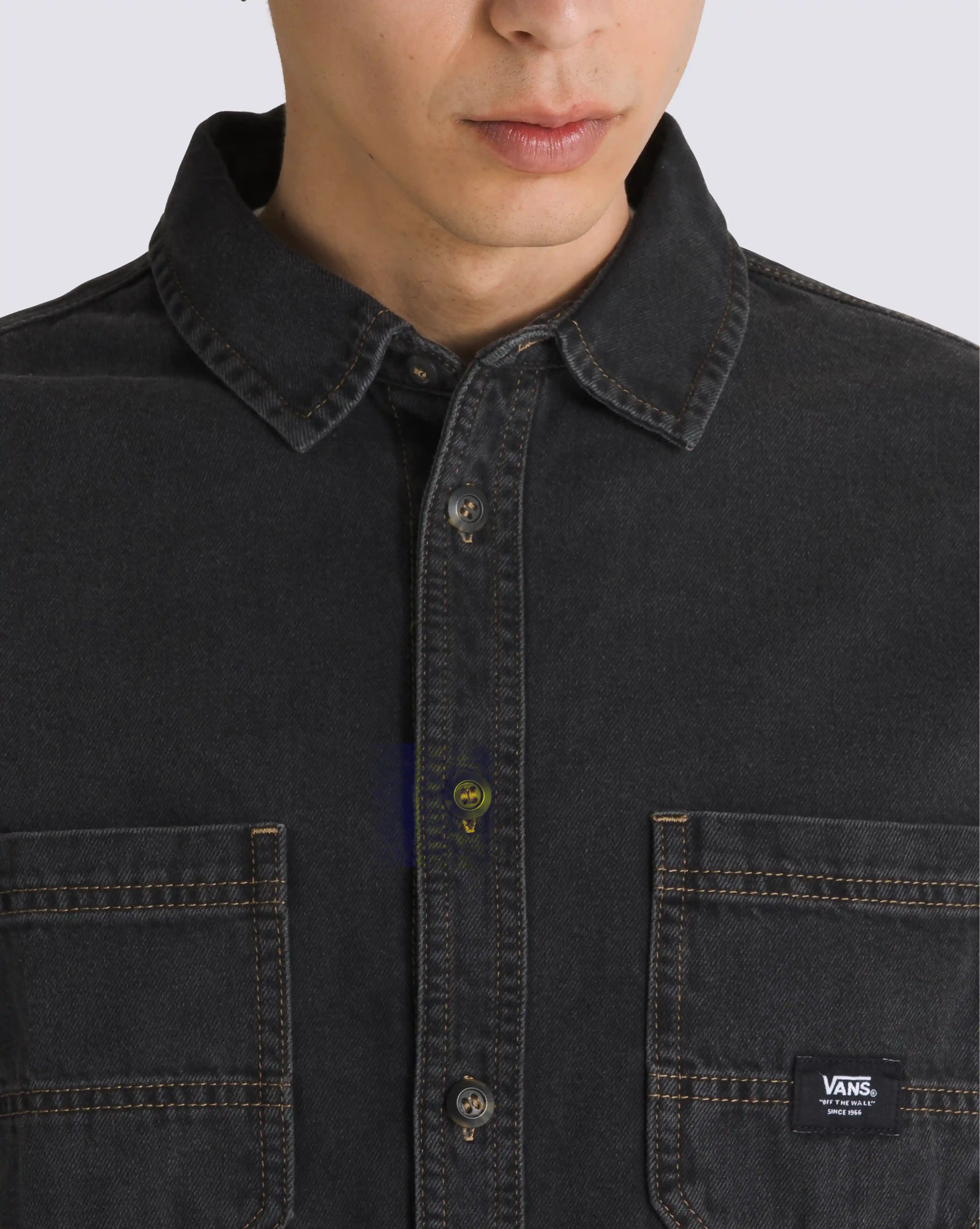 Vans Stevens Denim Woven, pavement (washed black) — available at Norwood