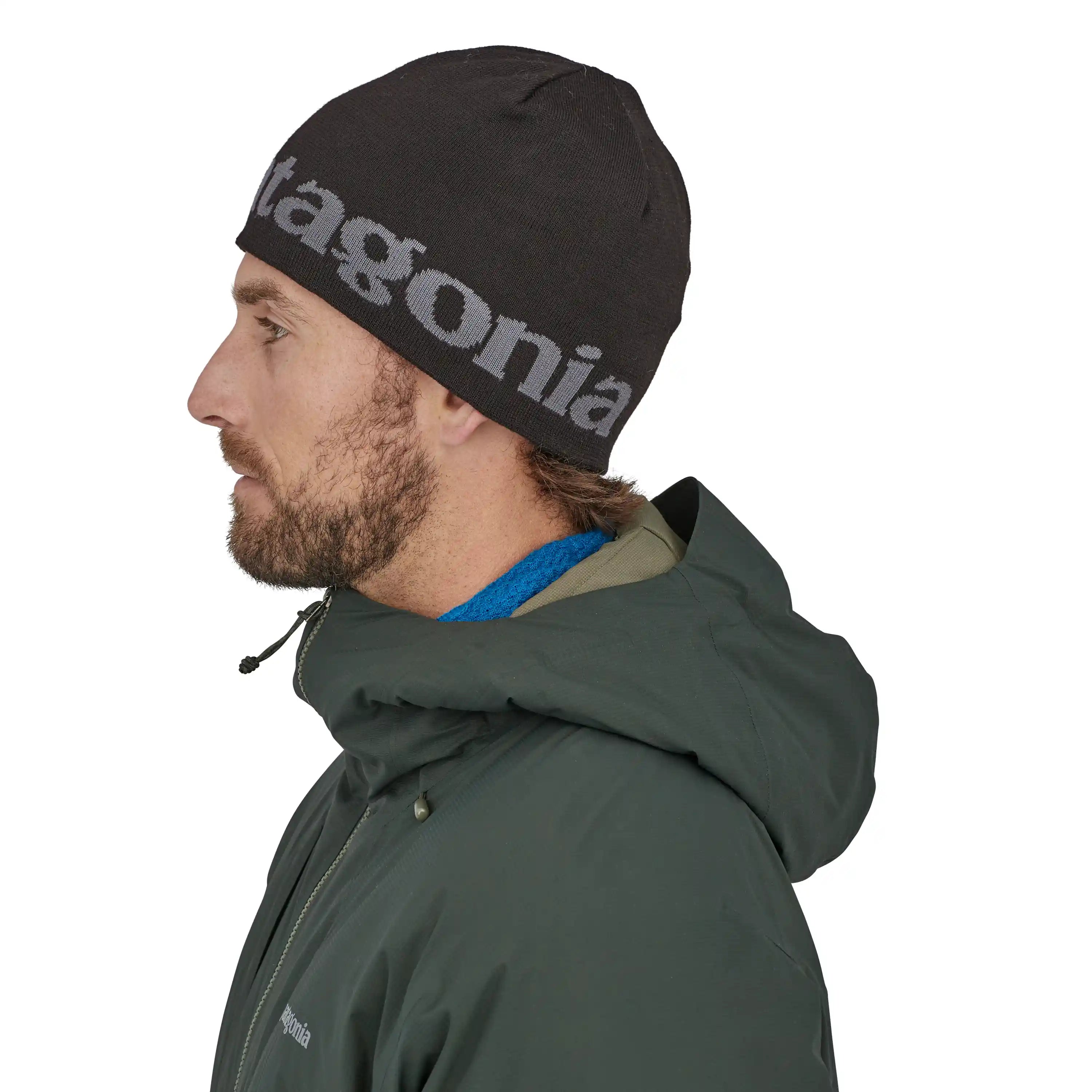 Patagonia Beanie Hat, logo belwe: black — available at Norwood