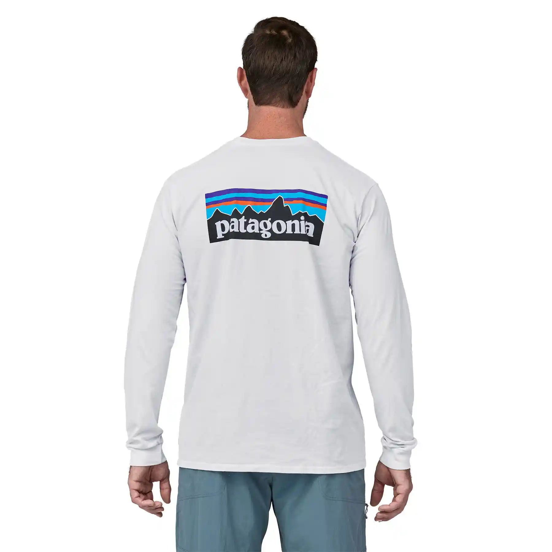 Patagonia Men s Longsleeve P 6 Logo Responsibili Tee white 38518