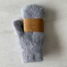 Billy Bamboo Fluffy Angora Mittens, dusty gray — available at Norwood
