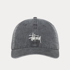 Stussy Basic Washed Low Pro Cap, charcoal — available at Norwood