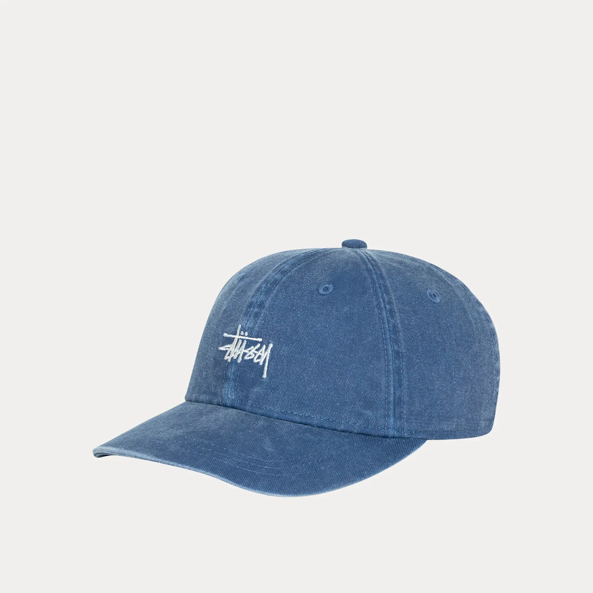 Stussy Basic Washed Low Pro Cap, faded navy — available at Norwood