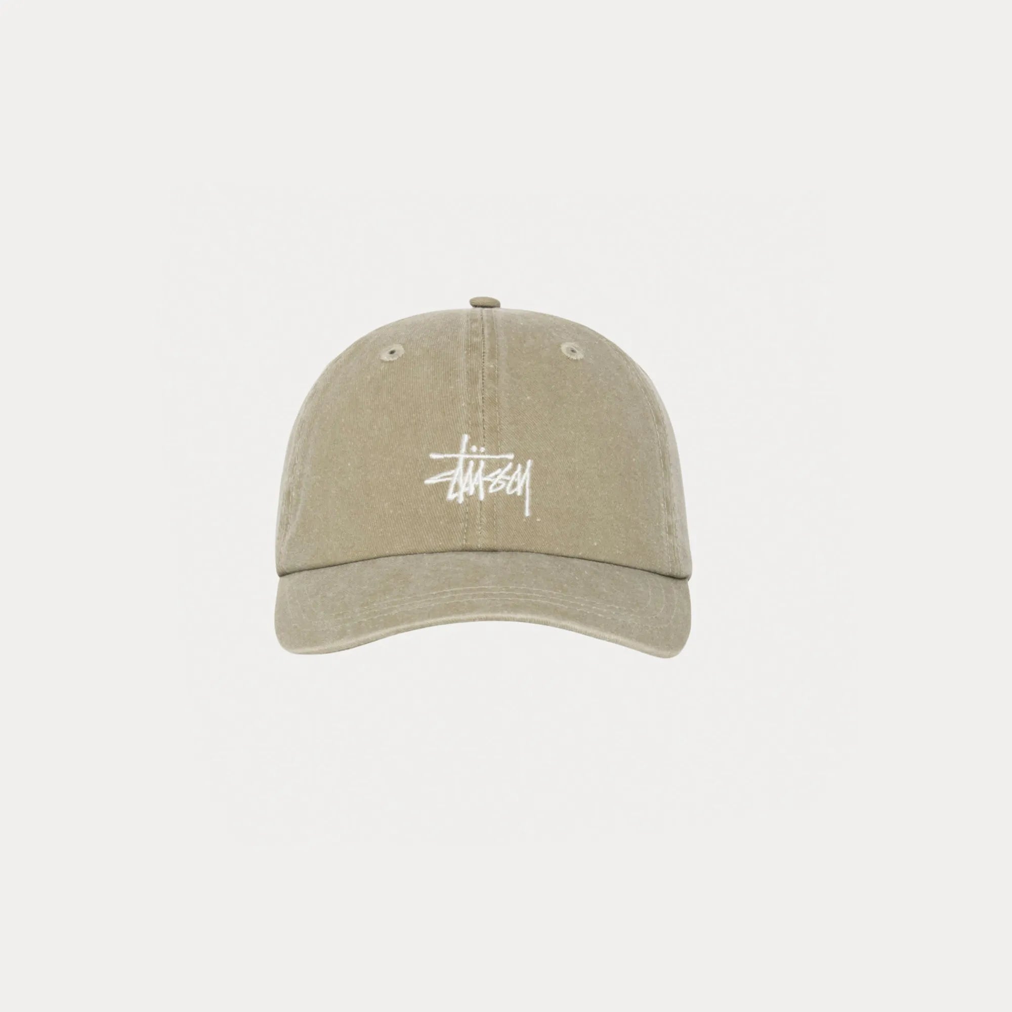 Stussy Basic Washed Low Pro Cap, faded tan — available at Norwood