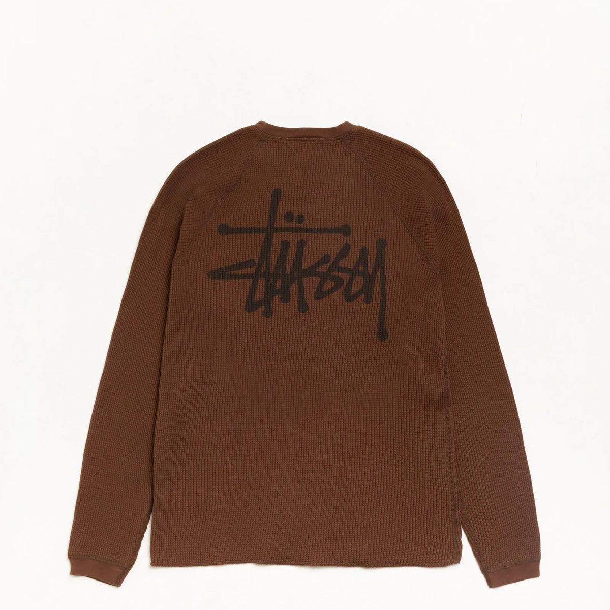 Stussy Raglan Thermal Basic Stock, brown — available at Norwood