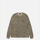 Stussy Raglan Thermal Basic Stock, leopard — available at Norwood