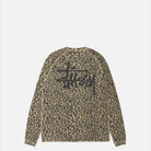Stussy Raglan Thermal Basic Stock, leopard — available at Norwood