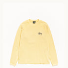 Stussy Basic Stock Raglan Thermal Shirt, pale yellow — available at Norwood