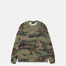 Stussy Basic Stock Raglan Thermal Shirt, woodland camo — available at Norwood