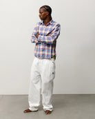 Stussy Beach Ombre Plaid Shirt, blue — available at Norwood