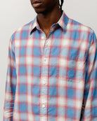 Stussy Beach Ombre Plaid Shirt, blue — available at Norwood