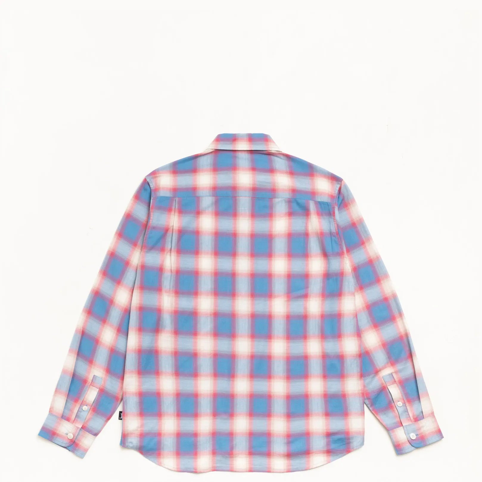 Stussy Beach Ombre Plaid Shirt, blue — available at Norwood