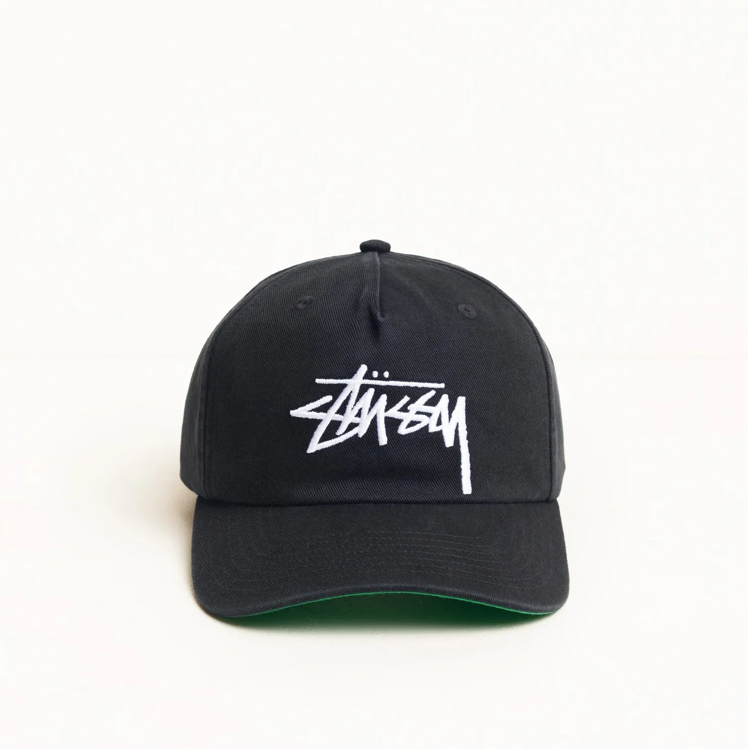 Stussy Big Stock Mid Depth Cap, black — available at Norwood
